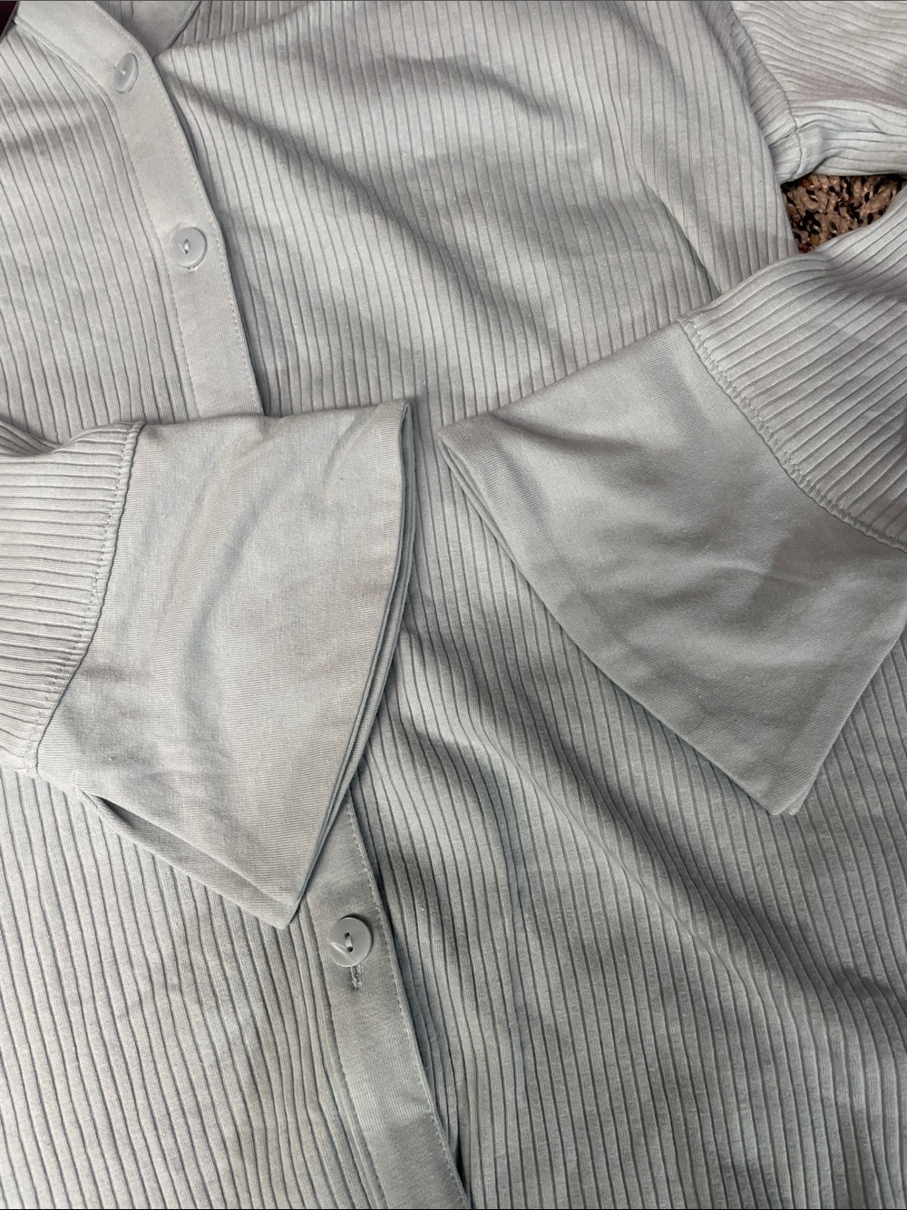 Ava & Viv Blue Ribbed Button-Down Bell Sleeve Blouse Plus Size XXL | NWT - Picture 2 of 4